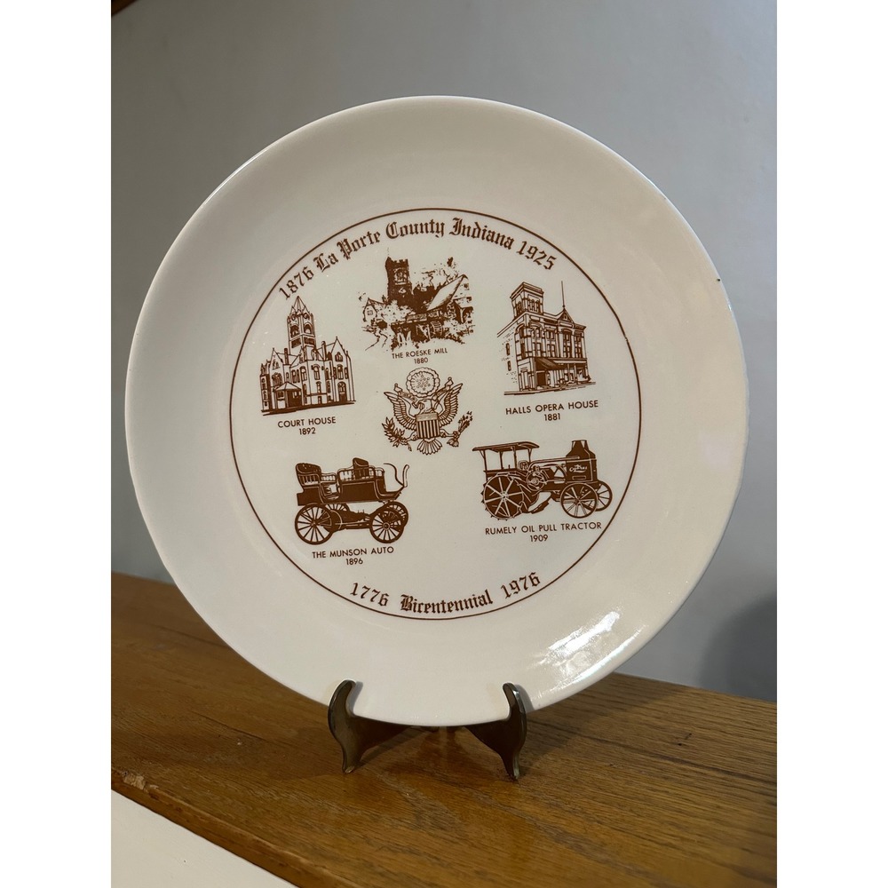 Vintage La Porte County Indiana 1776 Bicentennial Plate Jaycees First Edition